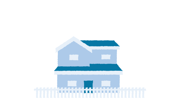 Blue house illustration