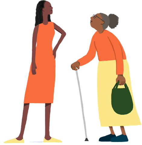 Parkinsons-disease-Two-Women-Talking-illustration