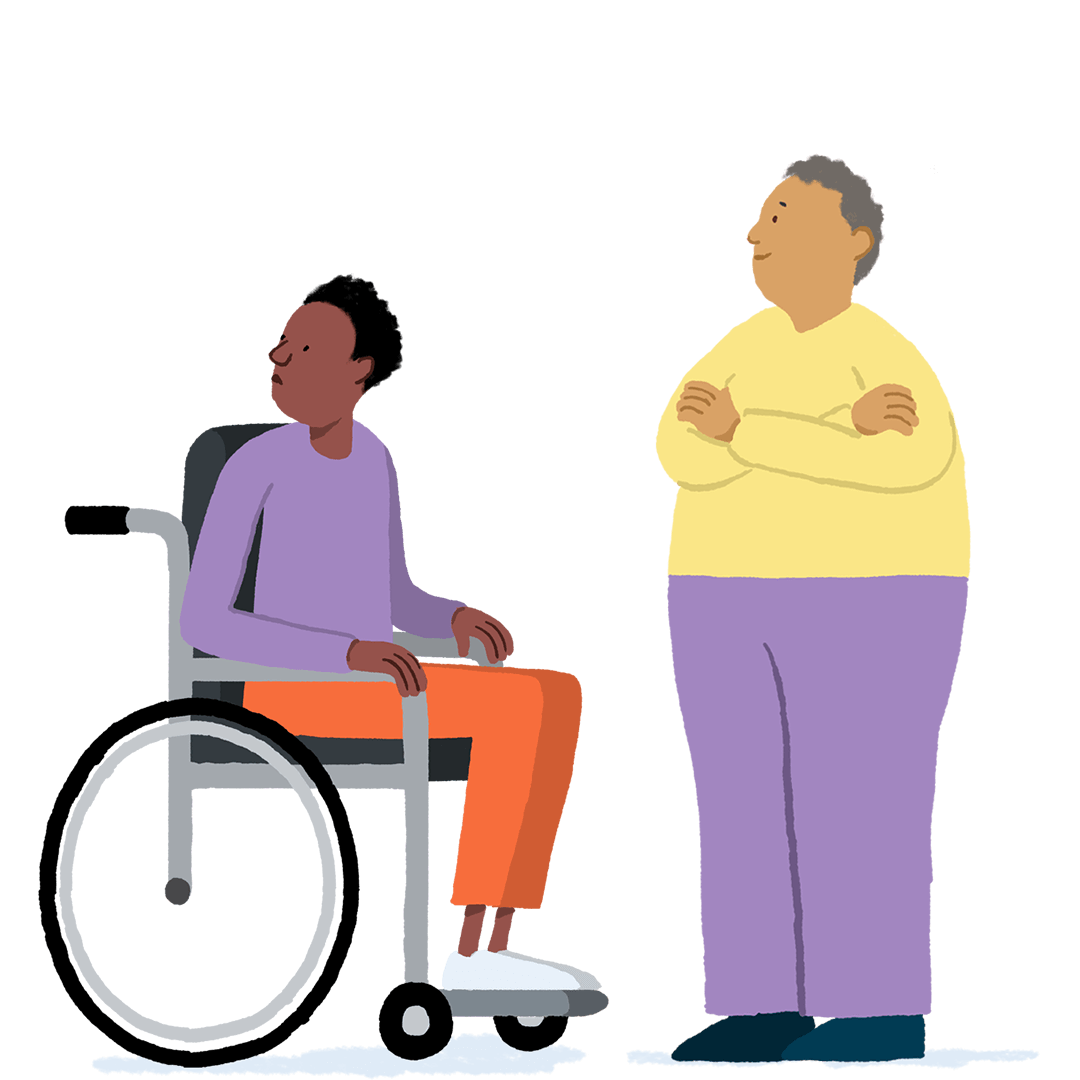 Stroke-Woman-With-Man-In-Wheelchair-Illustration